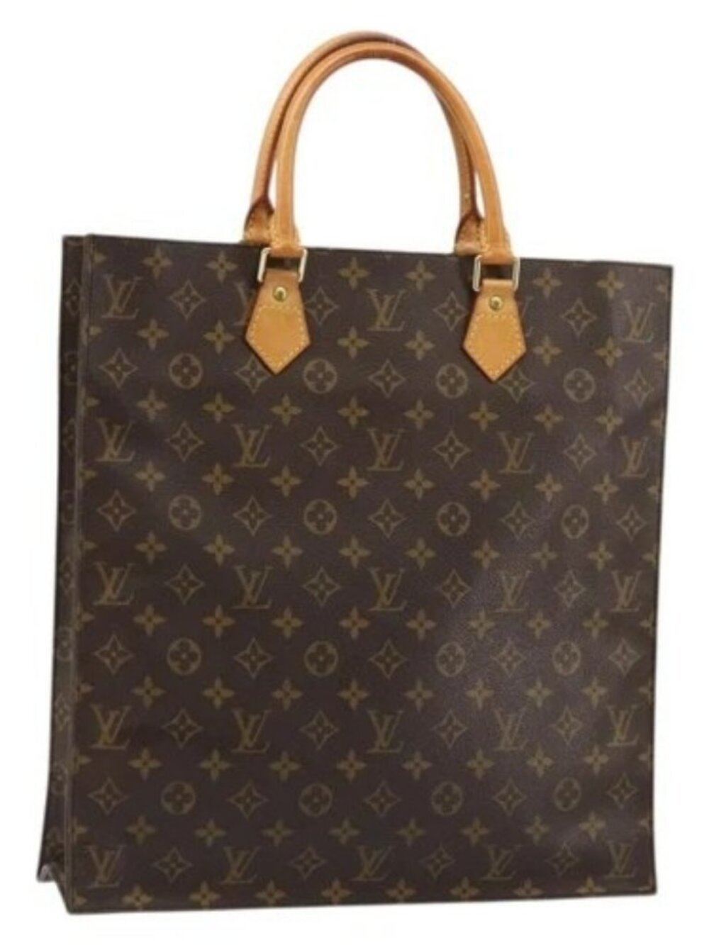 LOUIS VUITTON Monogram Sac Plat Hand Bag M51140 LV Auth ka4051
